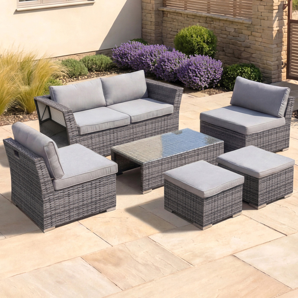 Charles Bentley St Tropez 6 Seater Rattan Effect Lounge Set Image 1
