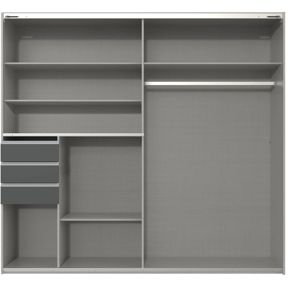 TJ'S Bremen 2 Door 3 Drawer Sahara Grey Sliding Wardrobe 180cm Image 3