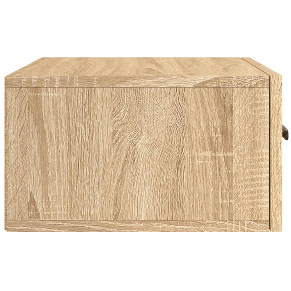 vidaXL Single Drawer Sonoma Oak Wall Mounted Bedside Cabinet Image 7