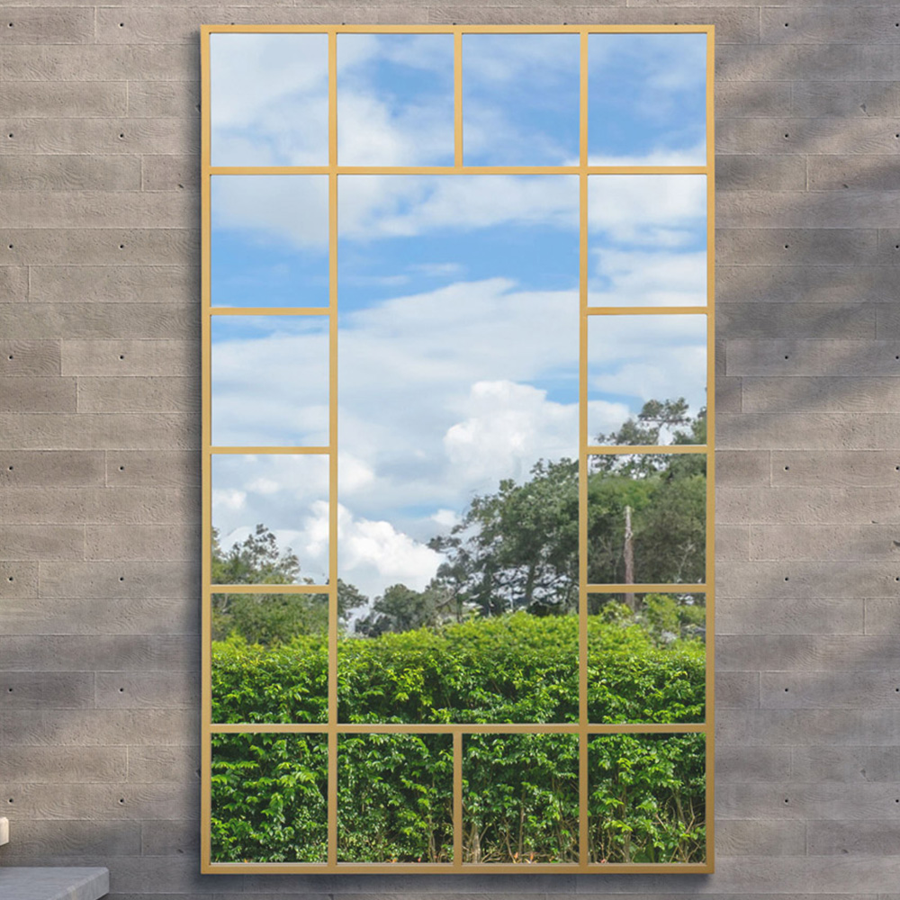 MirrorOutlet The Genestra Gold Modern Wall and Leaner Garden Mirror 200 x 120cm Image 2