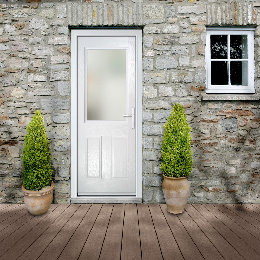 Crystal-Direct White GRP Stipolytte Glass Left Hand Open Front and Back Door 2090 x 890mm Image 2
