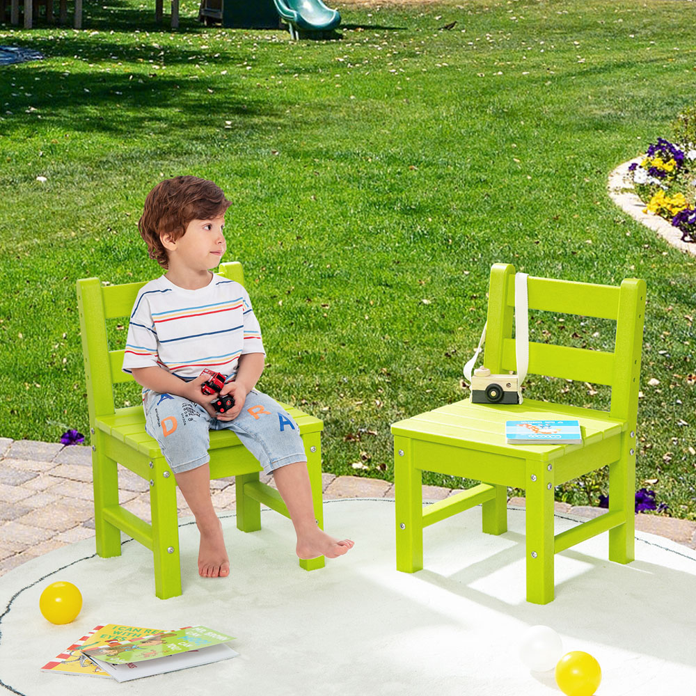 Costway Set of 2 Kids Green Learning Chair with Backrest Image 3
