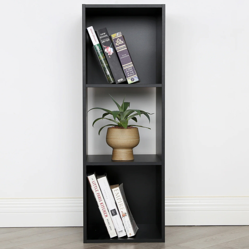 Jane 3 Shelf Black Cube Storage Unit Image 1