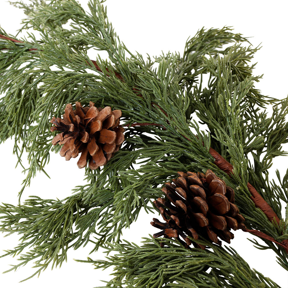 Charles Bentley Green Christmas Garland with Pinecones 180cm Image 4