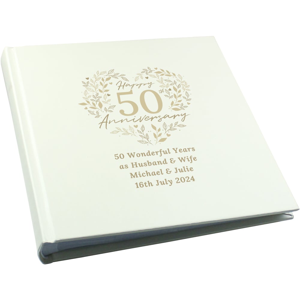Personalised Memento Personalised 50th Golden Wedding Anniversary Photo Album Image 1