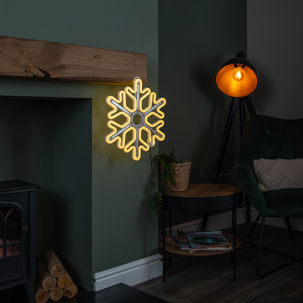 Samuel Alexander Warm and Cool White LED Neon Flex Christmas Snowflake 40cm Image 7