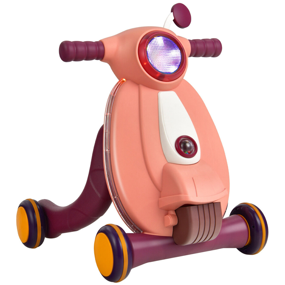 Costway Pink Baby Walker with Lights and Ball Game Image 1