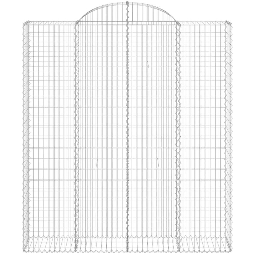 vidaXL Silver Galvanised Iron Arched Gabion Basket 200 x 50 x 220/240cm 20 Pack Image 2