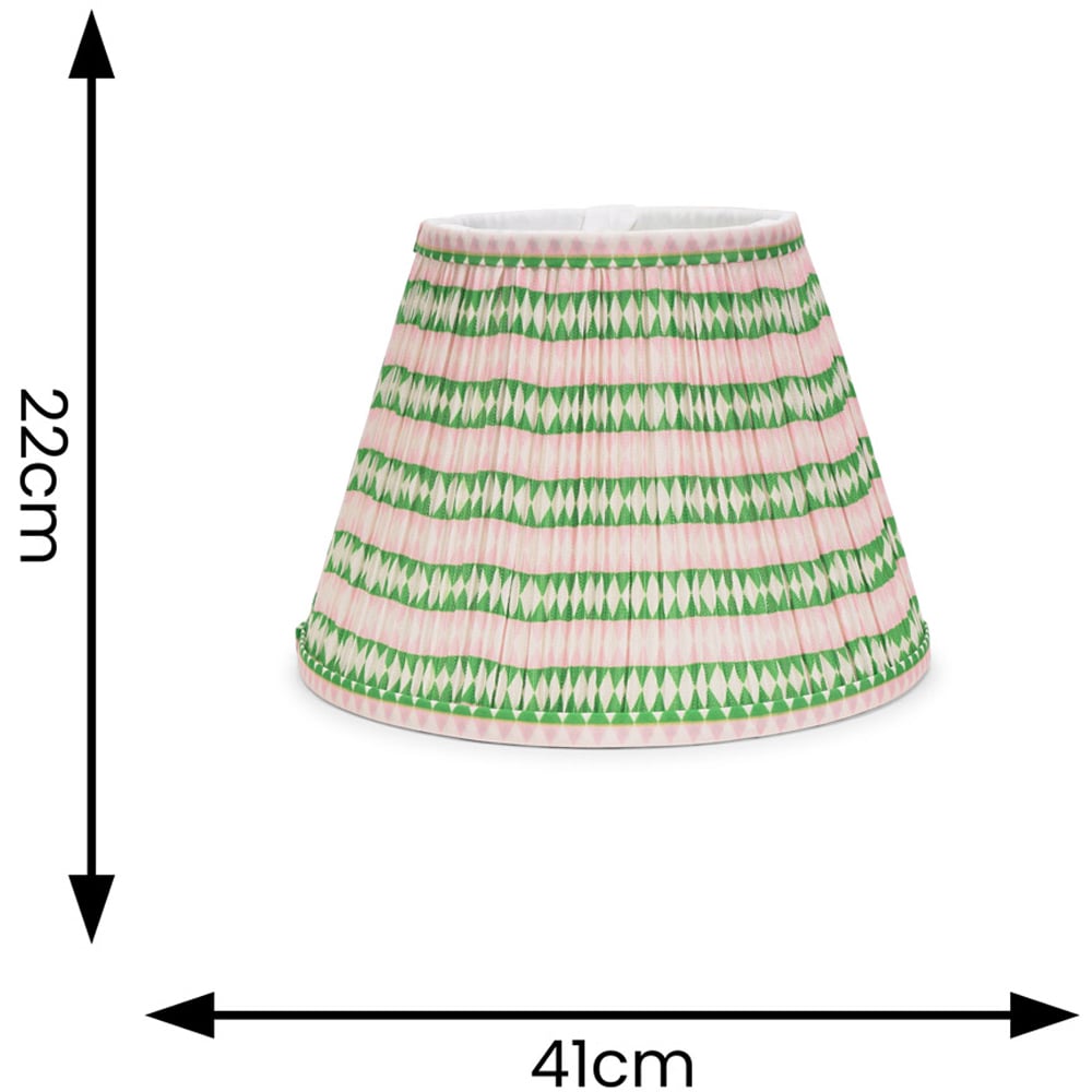 ValueLights Riza Pink Aztec Tapered Pleated Lamp Shade Large Image 4