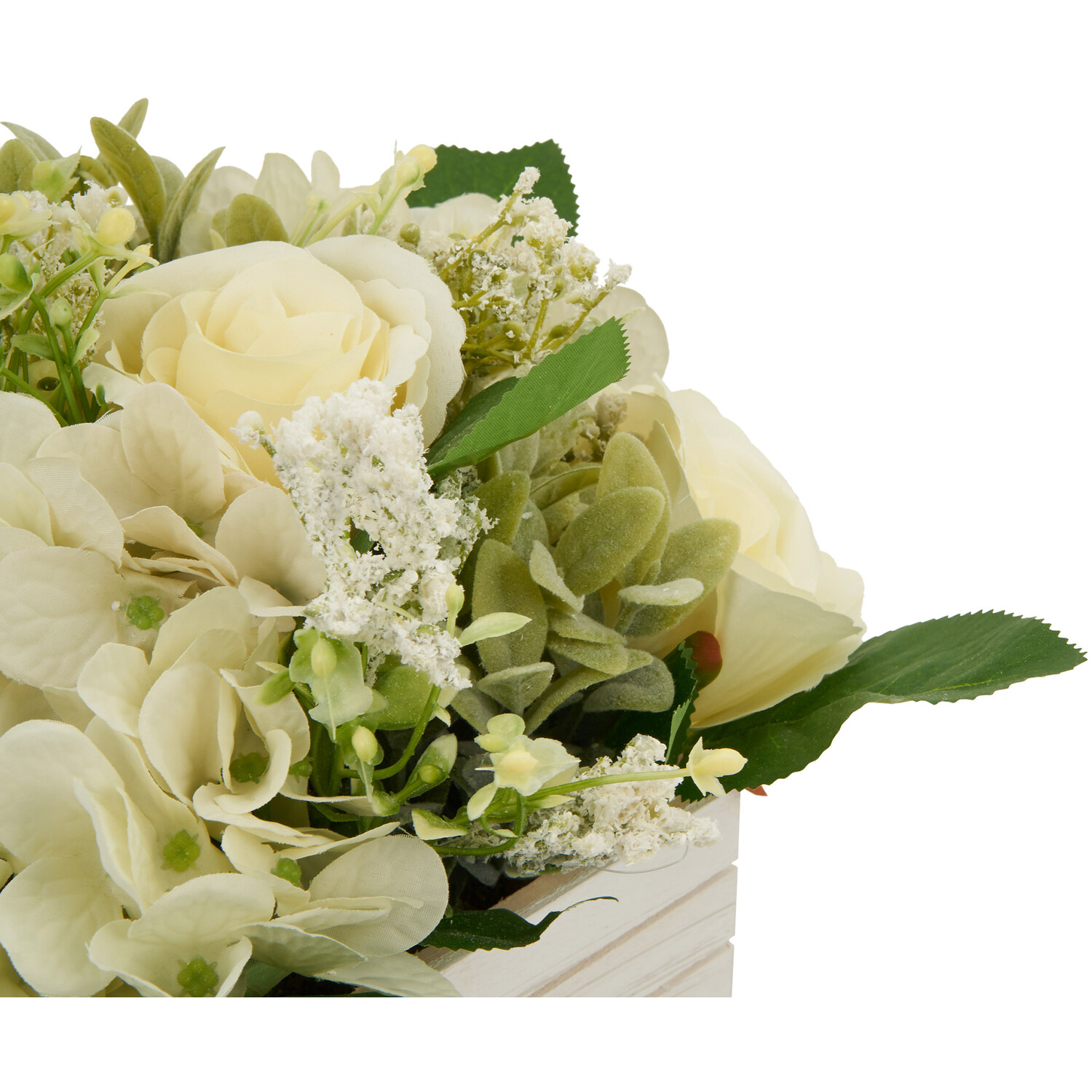 White Rose & Hydrangea Floral Box - White Image 2
