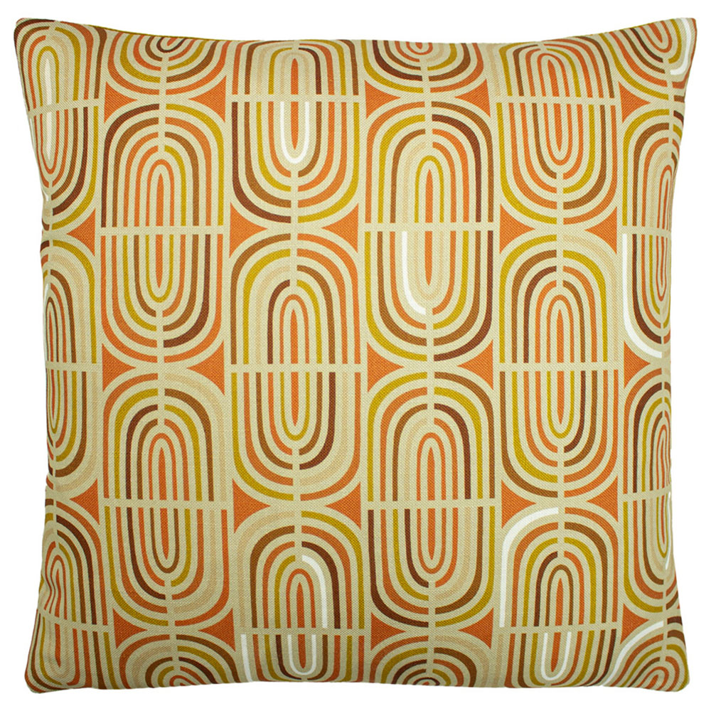 furn. Retro Multicolour Rainbow Geometric Cushion Image 1