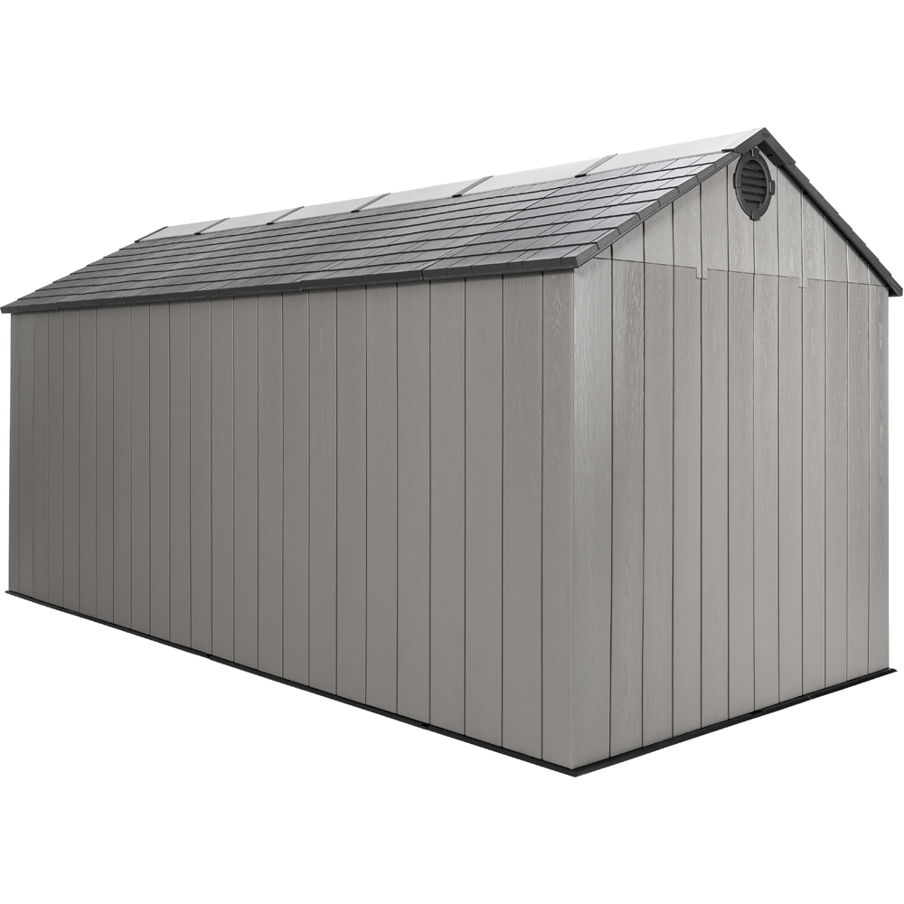 Lifetime Products 15 x 8ft Double Door Dual Entry Grey Garden Storage Shed Image 3