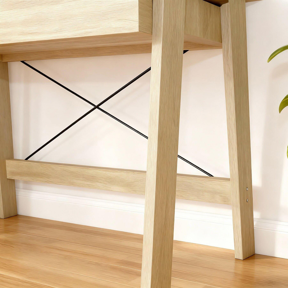 Home Source Winston Single Drawer Oak Effect Desk Image 3