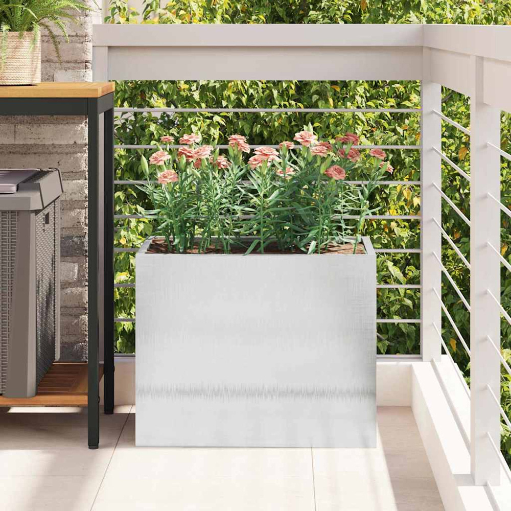 vidaXL Silver Stainless Steel Garden Decor 40 x 50 x 32cm Image 2