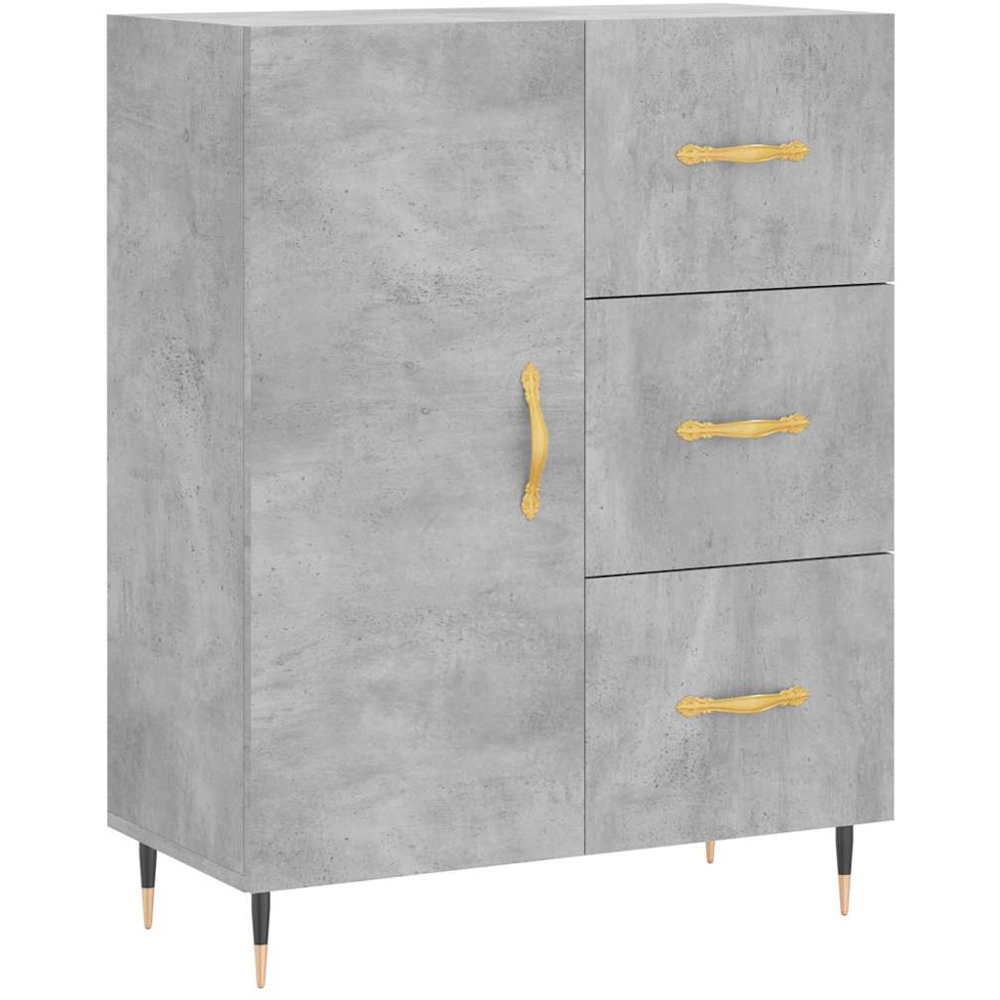 vidaXL 3 Door 3 Drawer Concrete Grey Highboard Image 6