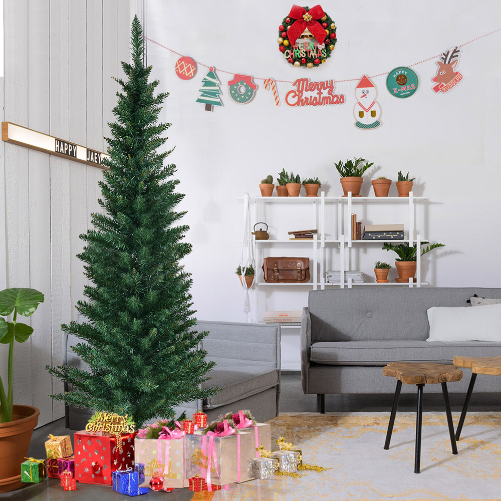 Costway Slim Artificial Christmas Tree 5ft Image 3