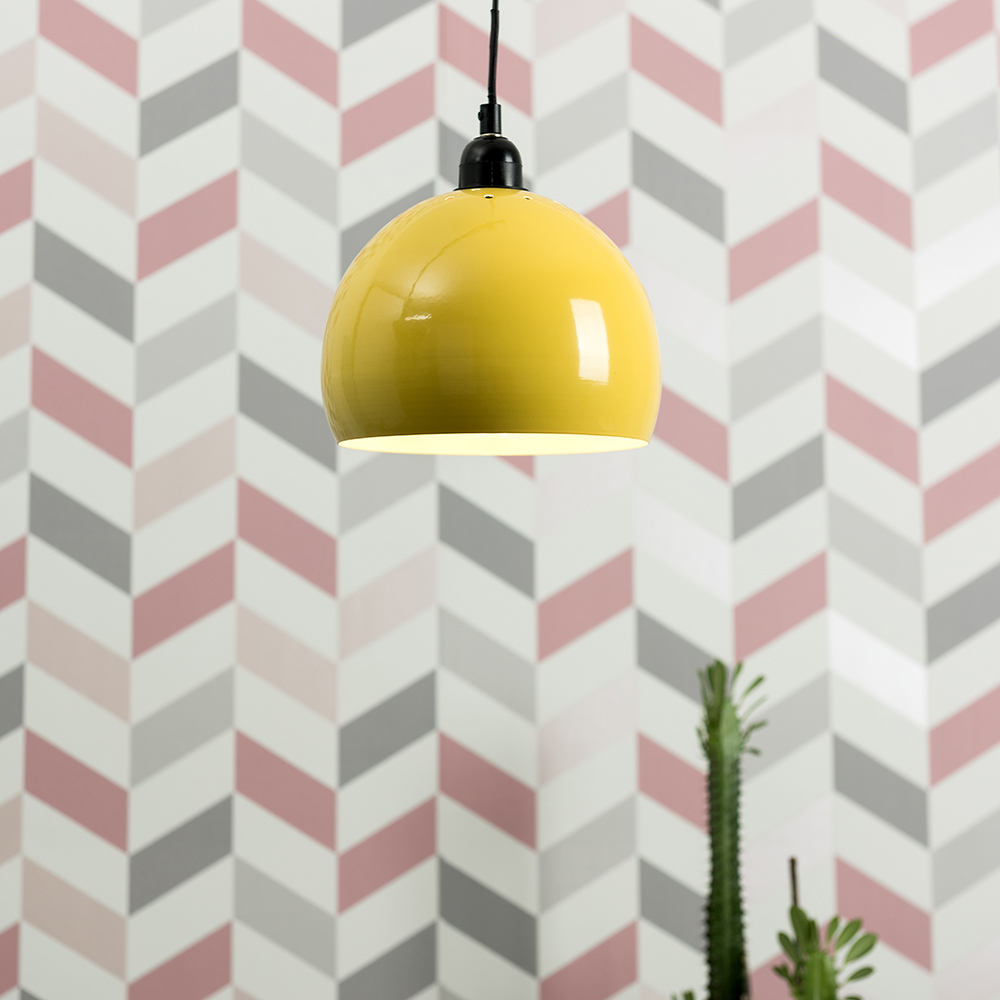 ValueLights Yellow Arco Mini Metal Pendant Light Shade Image 2