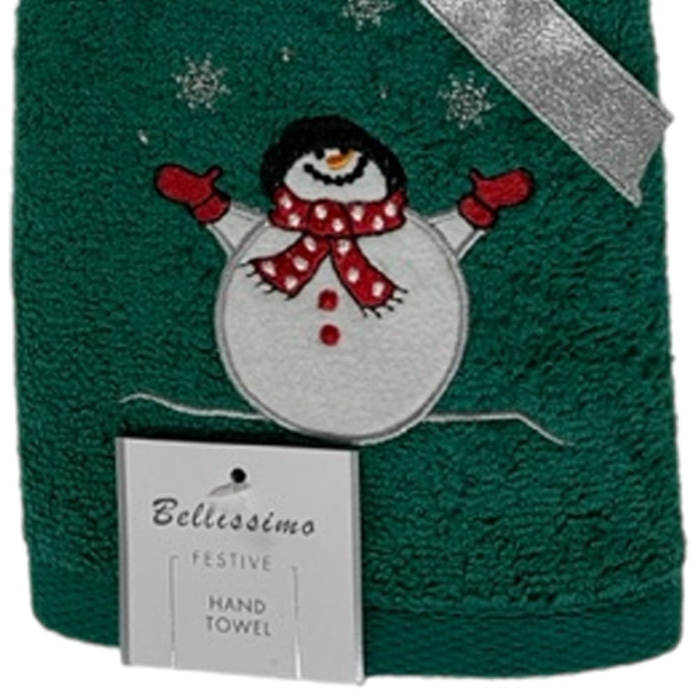 Bellissimo Home Cotton Snowman Embroidered Hand Towel 2 Pack Image 2