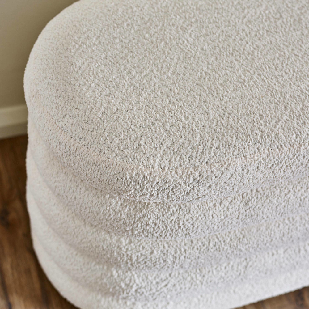 Julian Bowen Hailey Ivory Boucle Upholstered Ottoman Bench Image 5