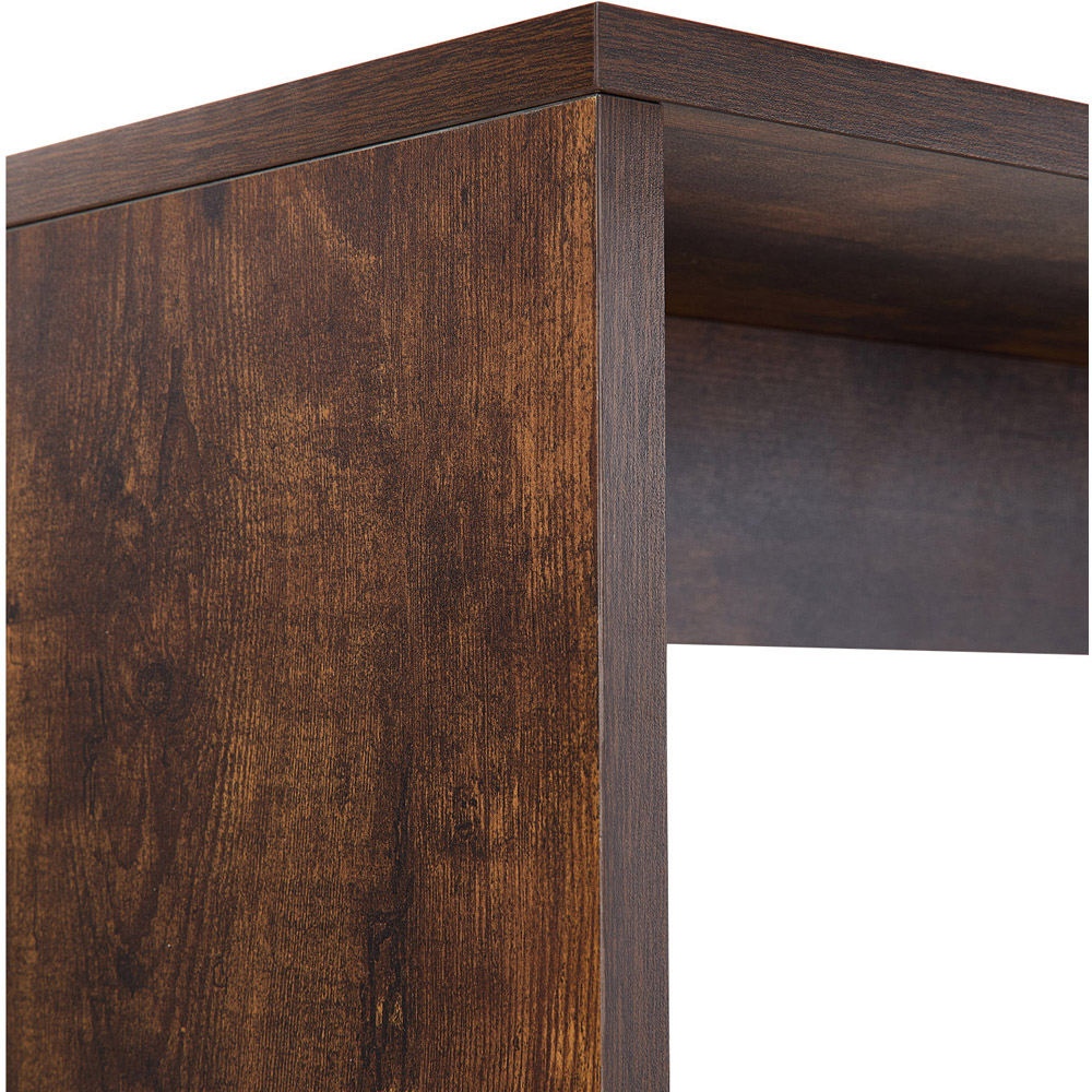 Living and Home 2 Seater Dining Bench Set Brown Wood Grain Image 5