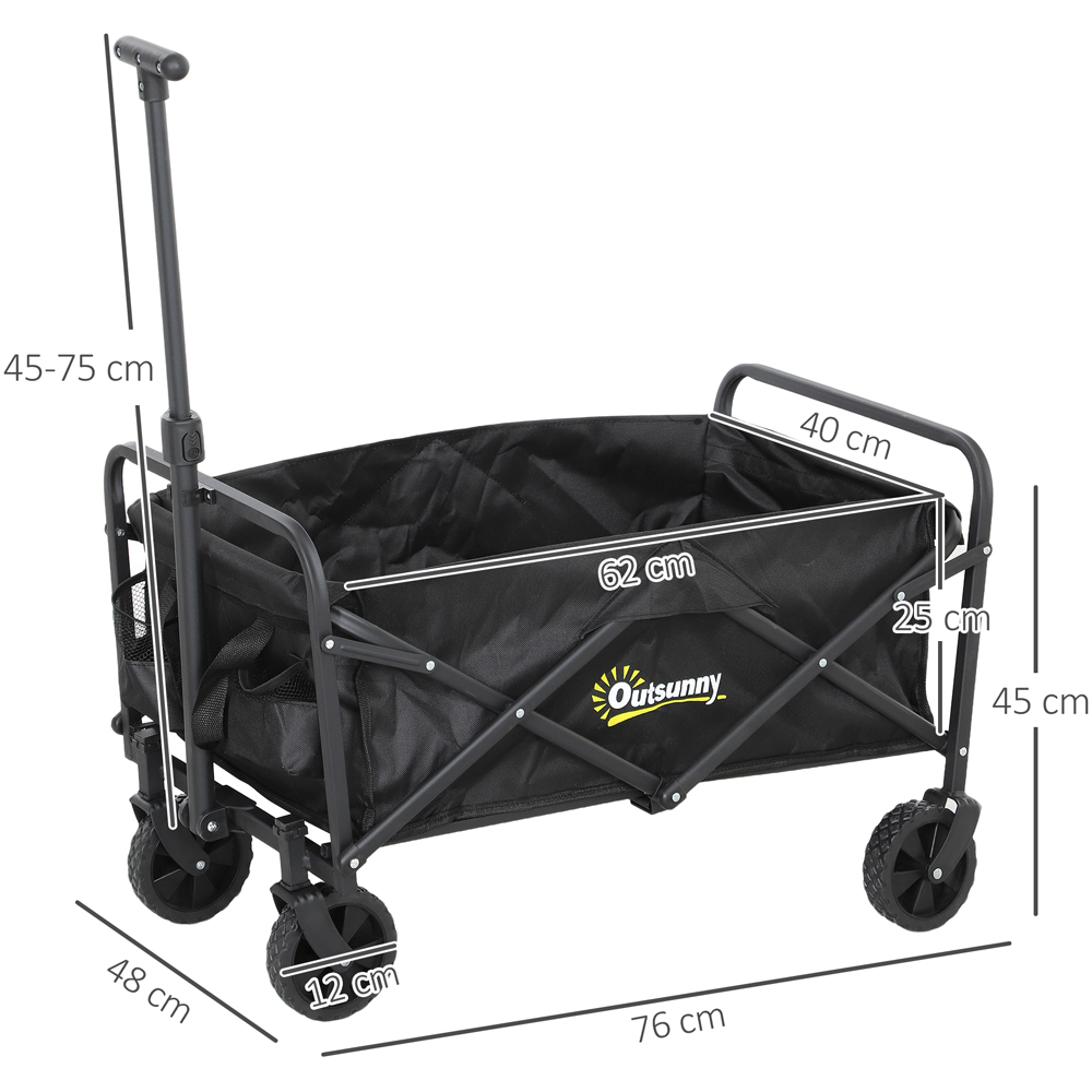Outsunny 62L Black Heavy Duty Folding Garden Trolley Image 9