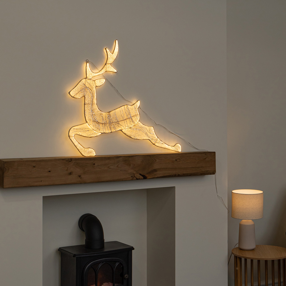 Samuel Alexander Aura 540 Warm White LED Light-Up Gold Leaping Christmas Reindeer 71cm Image 8
