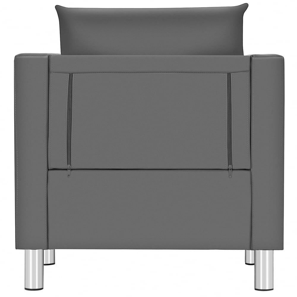 Costway PU Leather Accent Tub Chair with Pillow Image 5