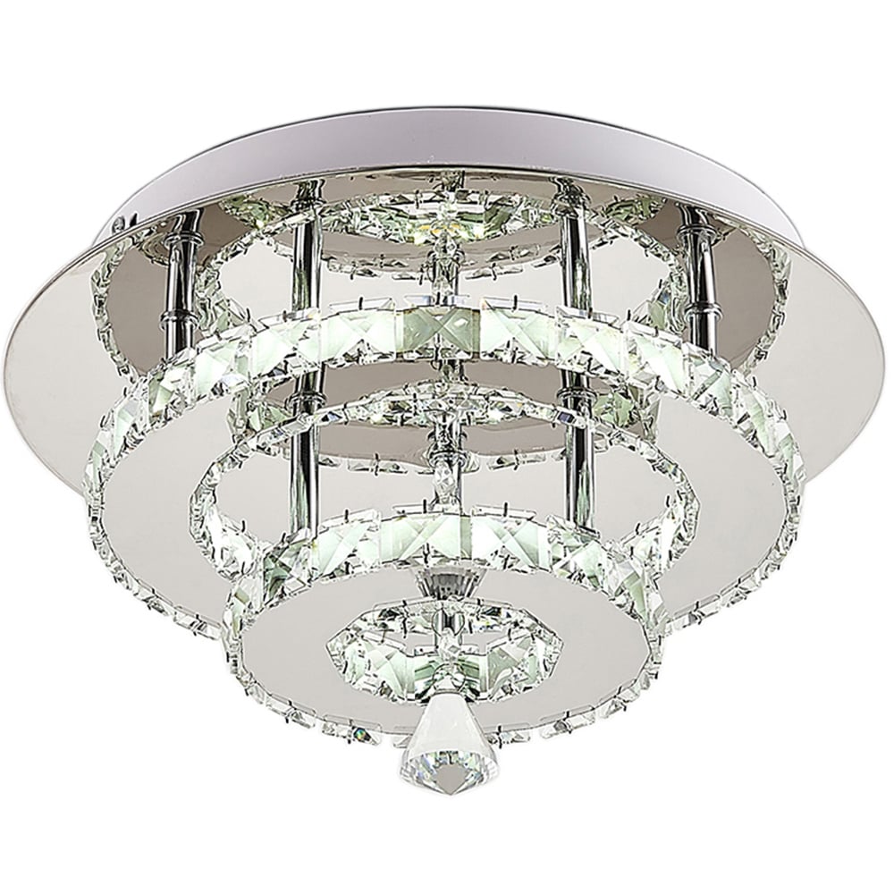 Living and Home 2 Tier Modern Crystal LED Ceiling Light Image 4