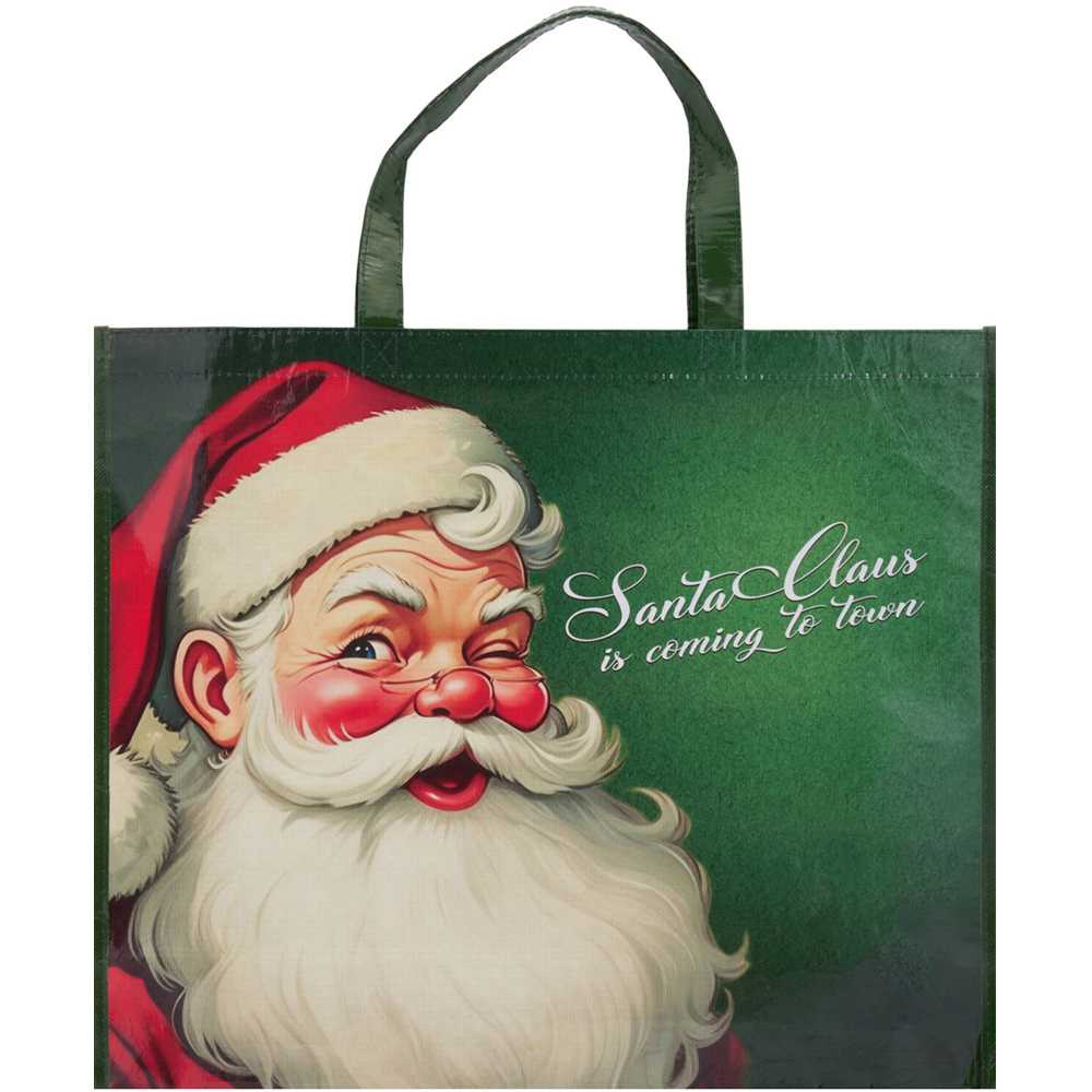 Retro Santa Christmas Shopping Bag Image 2
