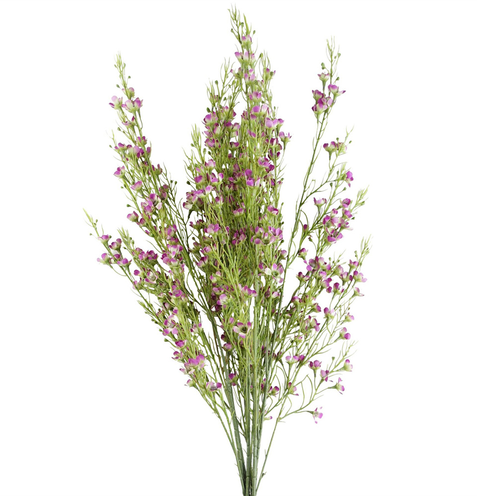 Leaf Purple Foliage Single Stem with Small Artificial Flower 6 Pack Image 2