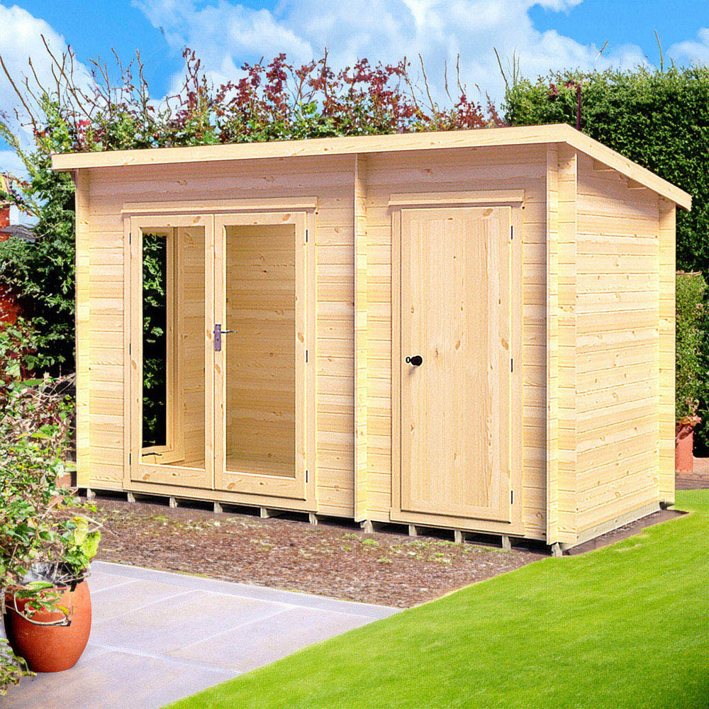 Shire Walsoken 6 x 12ft Dual-Purpose Pent Garden Log Cabin with Integral Storage Image 2