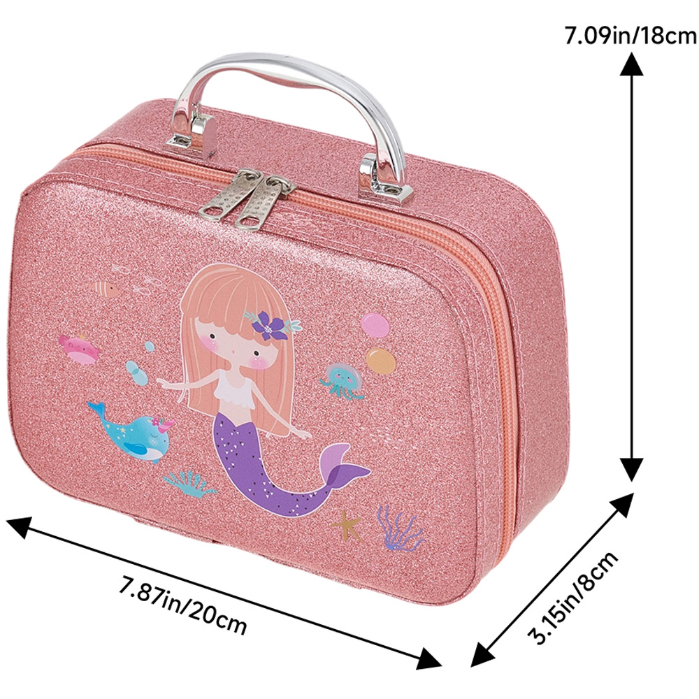 H&O Direct Kids 24 Piece Washable Pretend Makeup Kit with Mermaid Case Image 6