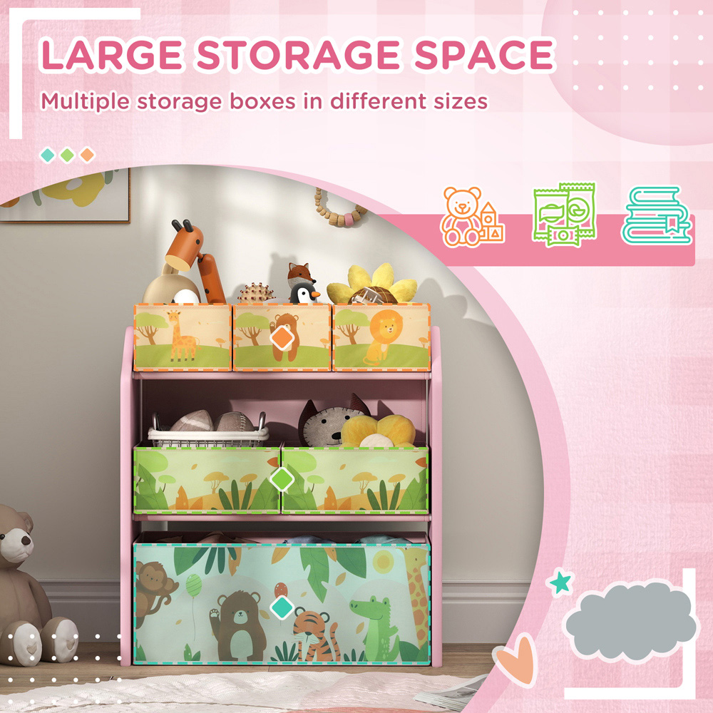 AIYAPLAY 6 Box Pink Kids Toy Storage Unit Image 4