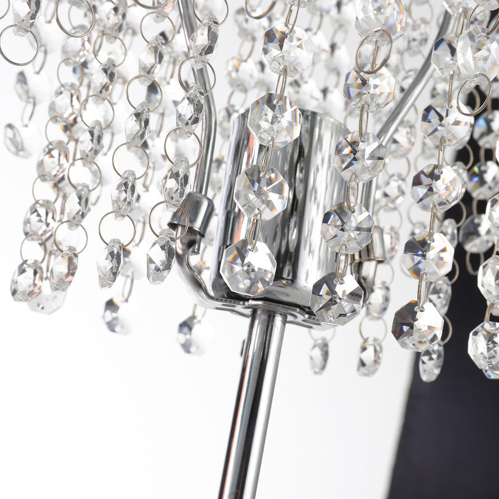 Living and Home Round Base Crystal Table Lamp Image 4