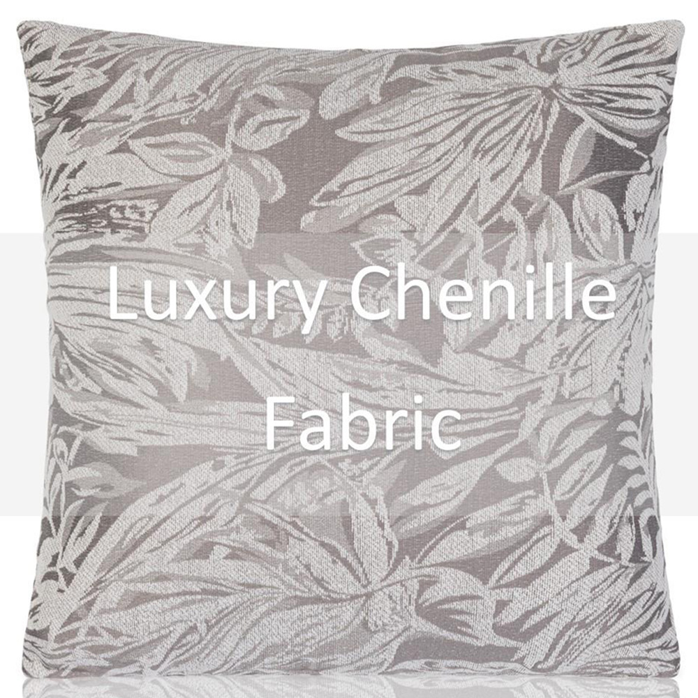 Alan Symonds Silver Chenille Botanic Cushion with Polyester Filled Pad 45 x 45cm 4 Pack Image 3