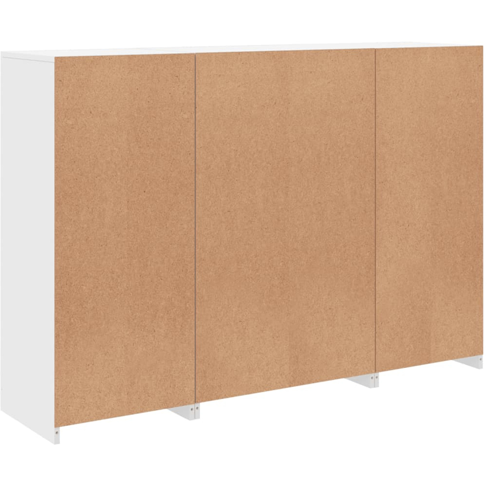 vidaXL 4 Door 6 Shelf White LED Sideboard 3 Piece Image 8