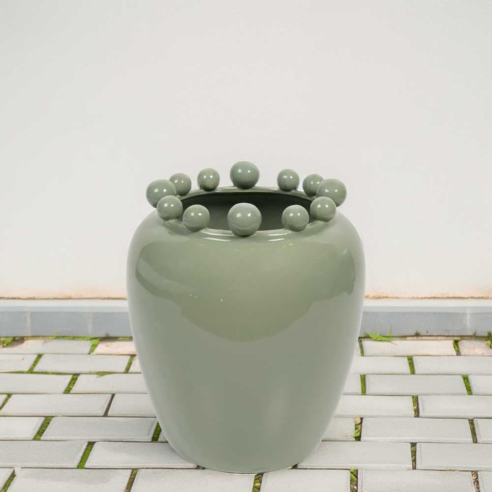 Sage Large Ball Edge Vase Planter Image 2