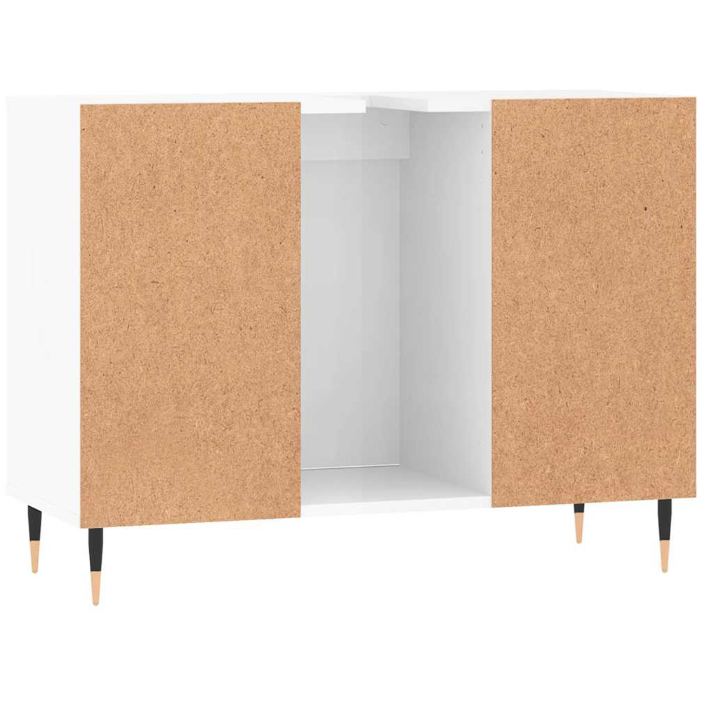 vidaXL Single Door 4 Shelf White Wooden Bathroom Cabinet Image 4