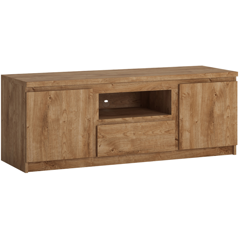 Florence Fribo 2 Door Single Drawer Golden Ribbeck Oak Wide TV Cabinet Image 2