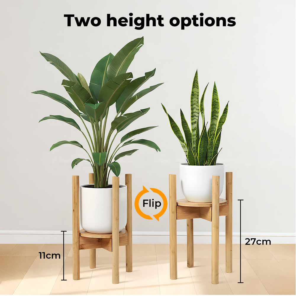 Levede Bamboo Adjustable Plant Stand 20-30cm Image 8