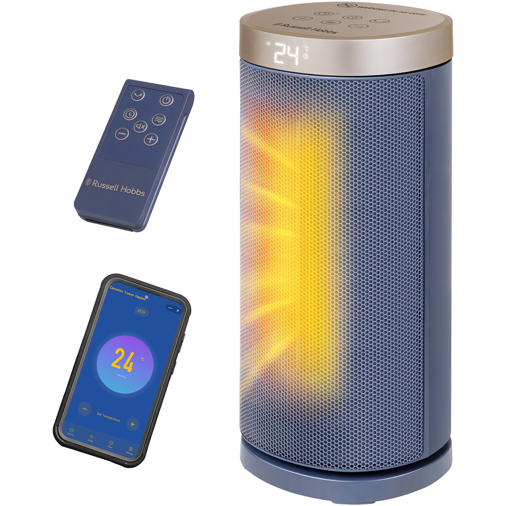 Russell Hobbs RHCTH2001OP-SMT Soft Navy and Champagne Round Wi-Fi Enabled Ceramic Heater 2000W Image 2