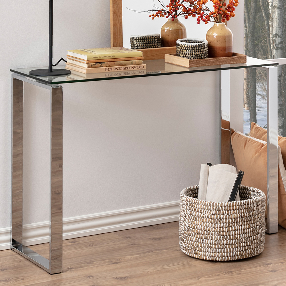 Florence Katrine Glass Top Console Table Image 1