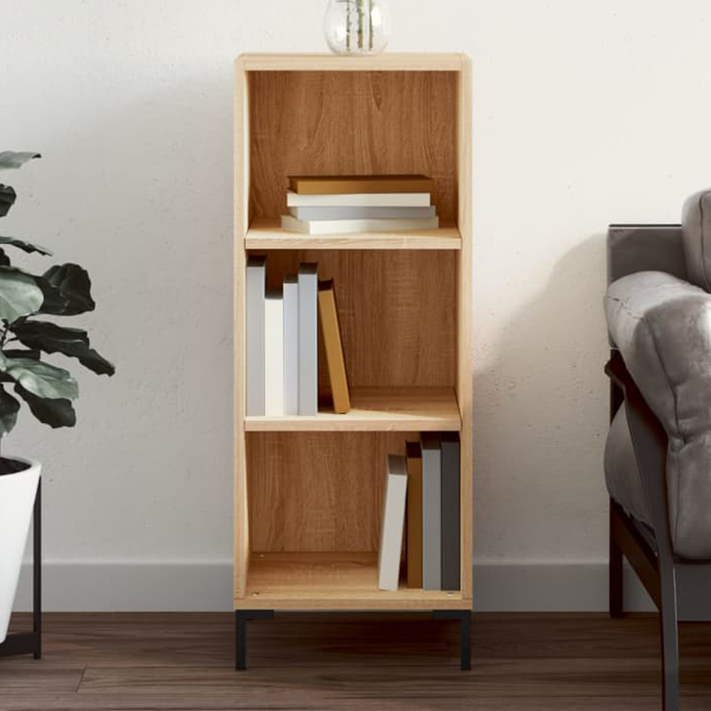 vidaXL 3 Shelf Sonoma Oak Narrow Sideboard Image 1