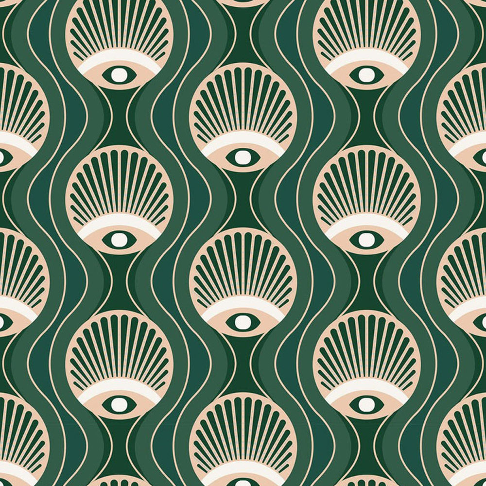 Bobbi Beck Eco Luxury Vintage Evil Eye Green Wallpaper Image