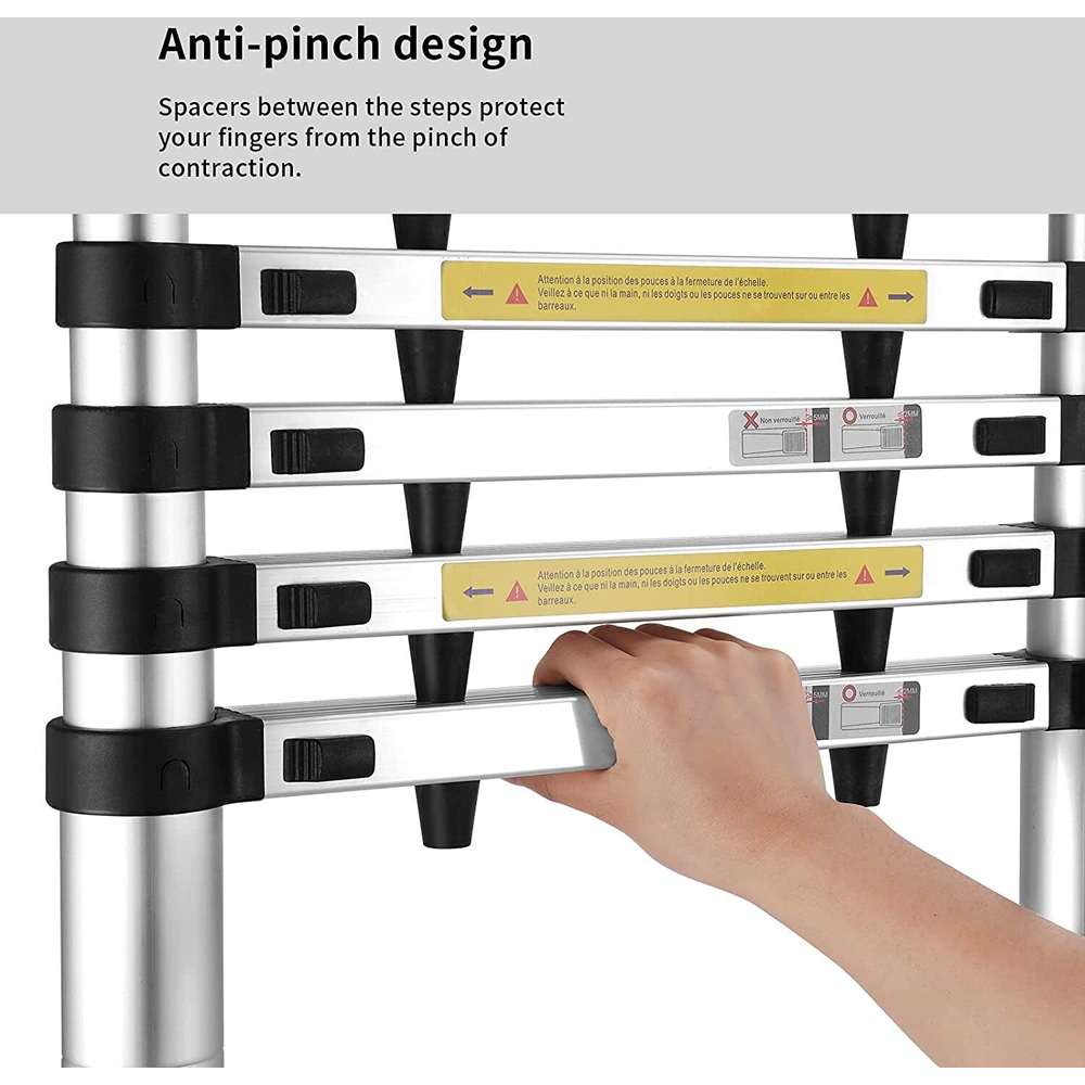 Alivio Silver Telescopic Ladder 3.8m Image 4