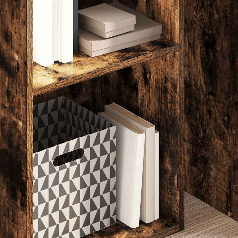 vidaXL 4 Shelf Smoked Oak Bookcase Image 7