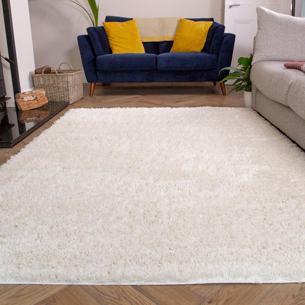 Kukoon Nore Cream Shaggy Rug 60 x 110cm Image 4