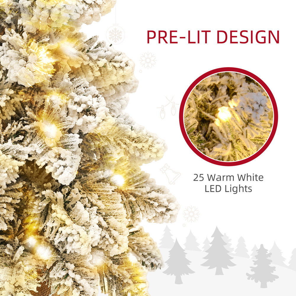 Everglow Snow Flocked Tabletop Mini Artificial Christmas Tree 1.5ft 2 Pack Image 5