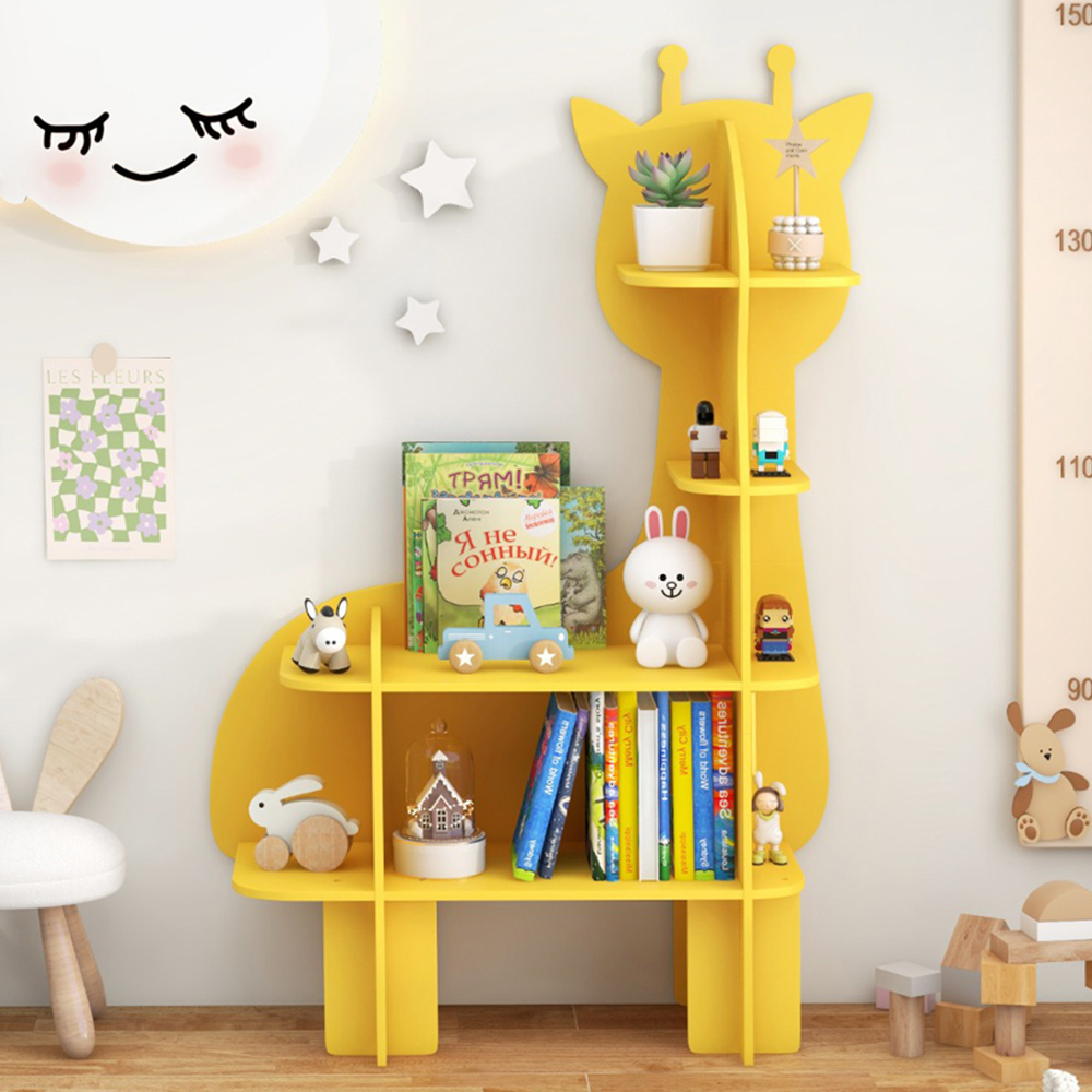 Costway Yellow Kids Toy Bookshelf Image 1