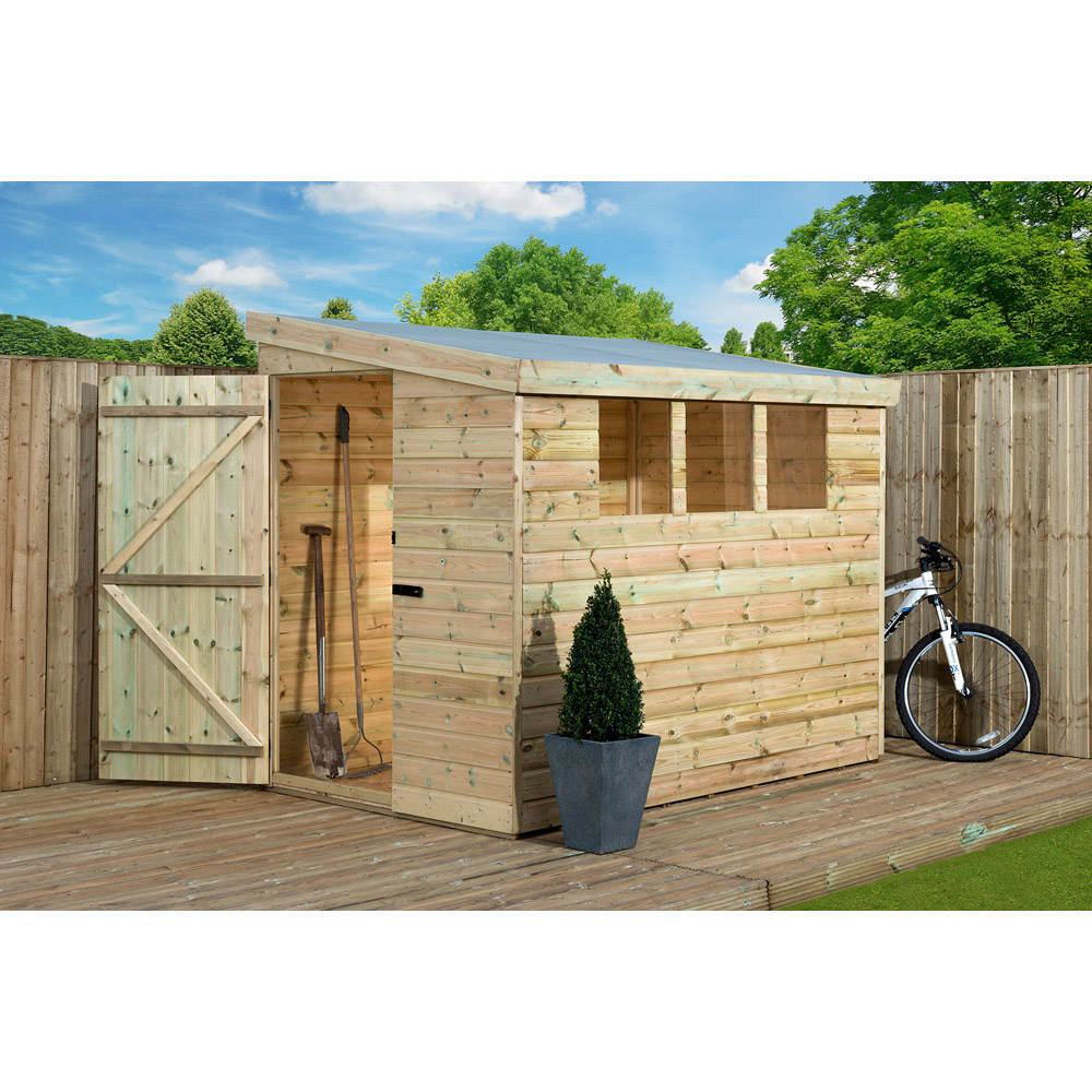 Empire Sheds 3000 8 x 4ft Tongue and Groove Wooden Pent Garden Shed Image 2